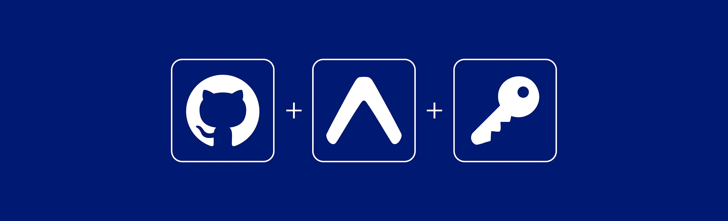 GitHub, Expo, and key icons on a blue background